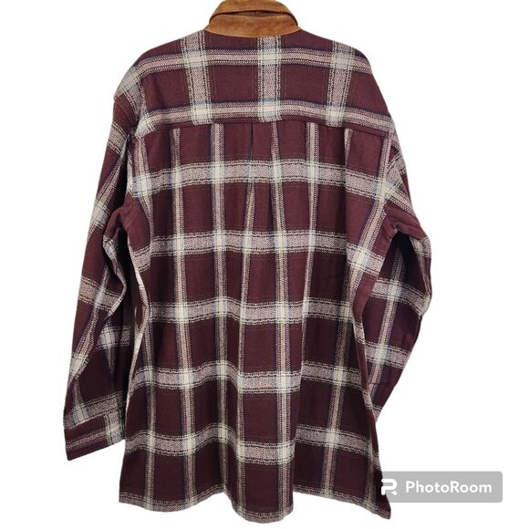 Outdoor Life Mens Plaid Pattern Faux Suede Full Button Flannel Shacket Size XL - Picture 2 of 7